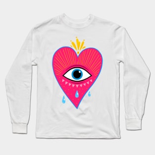 Sacred heart. All seeing eye Long Sleeve T-Shirt